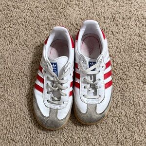 Adidas Kids White and Red sambas